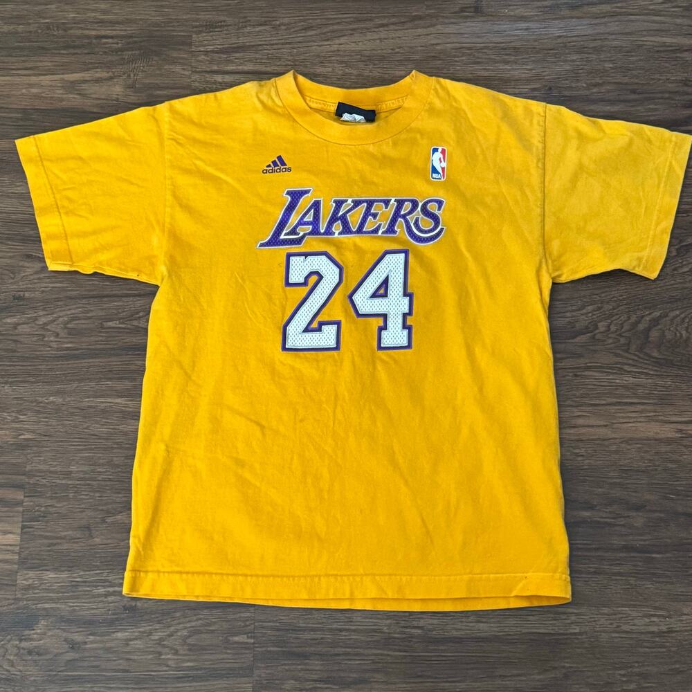 Adidas Los Angeles Lakers Kobe Bryant #24 Retro T-Shirt Yellow XL